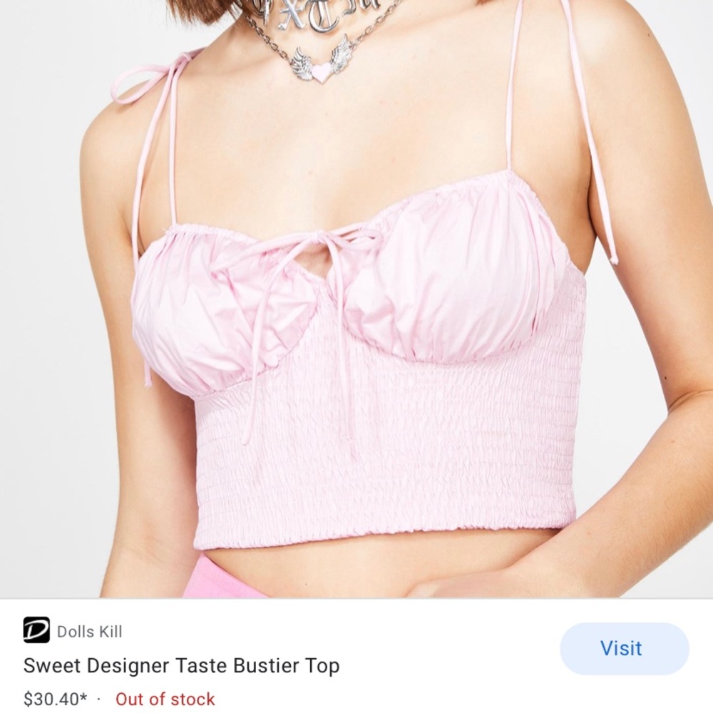 Dolls Kill pink cropped tie tank top